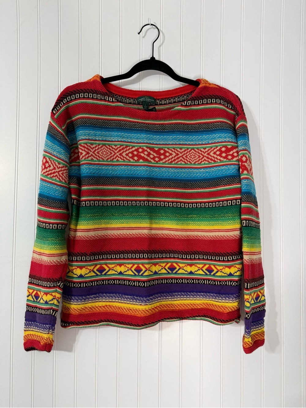 Lauren Ralph Lauren Vintage Tribal Aztec Pattern Pullover Sweater
